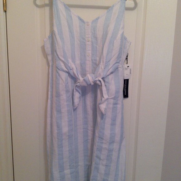 NWT Blue and White striped linen dress - Picture 1 of 5